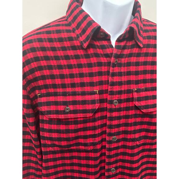 Orvis Buffalo Plaid Flannel Red Black Long Sleeve Shirt - Picture 4 of 6